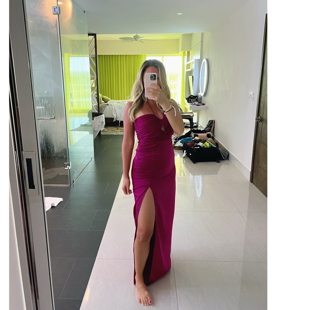 Fuschia maxi event dress